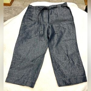 Talbots Signature Blue Linen Capris